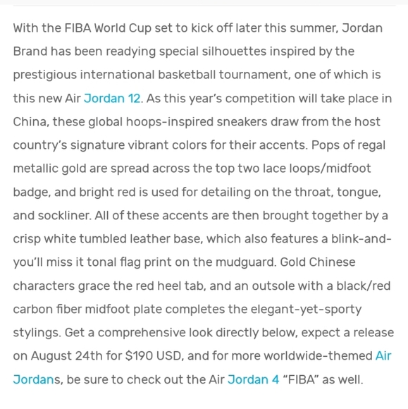 Men's Air Jordan 12 FIBA - Picture 10 of 10